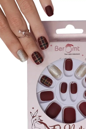 glitter-small-square-nails-nail-kit-included-maroon