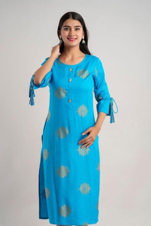 mauka-blue-rayon-womens-straight-kurti-pack-of-1-none