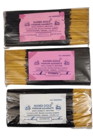 nandi-gold-premium-natural-fragrance-agarbatti-sticks-3-in-1-pack-of-3-600grams-fragrance-1-mogra-1-champa-1-jasmine