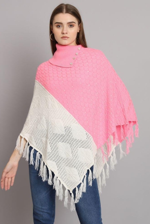 ewoolsin-woollen-round-neck-womens-ponchos-capes-pink-none