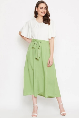 women-white-green-solid-top-with-skirt