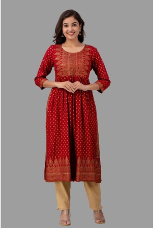 lee-moda-maroon-rayon-womens-flared-kurti-pack-of-1-none