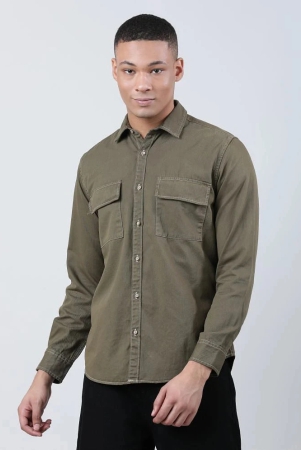 bene-kleed-100-cotton-regular-fit-solids-full-sleeves-mens-casual-shirt-olive-pack-of-1-none