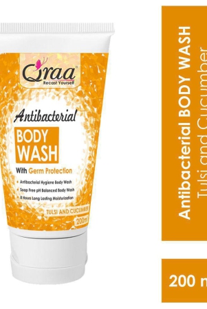 qraa-antibacterial-body-wash-with-goodness-of-tulsi-cucumber-germ-protection-shower-gel-200-ml