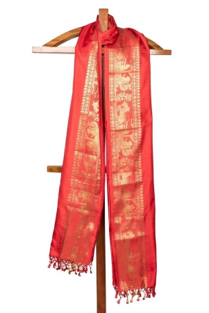 biswa-bangla-handwoven-red-baluchari-silk-dupatta