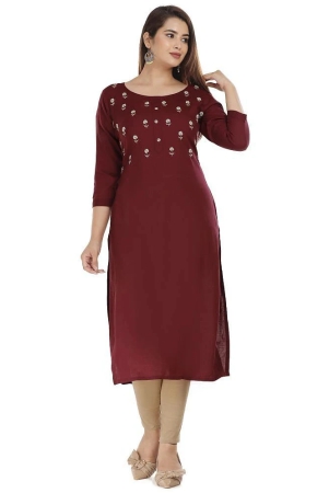 highlight-fashion-export-wine-rayon-womens-straight-kurti-pack-of-1-none