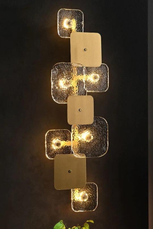 Hdc Modern 8 Led Golden Glass Led Wall Art Lamp - Warm White