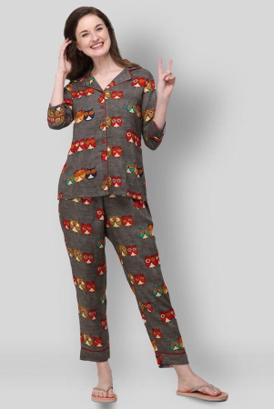 Berrylicious - Multicolor Rayon Womens Nightwear Nightsuit Sets ( Pack of 1 ) - M