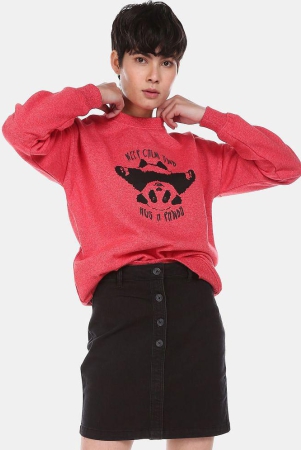 sugr-polyester-red-non-zippered-sweatshirt-none