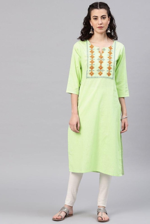 alena-green-cotton-straight-kurti-s