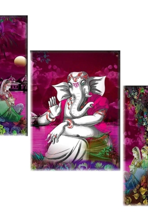 saf-ganesha-set-of-3-modern-art-mdf-painting-without-frame