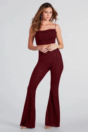 addyvero-maroon-solid-pant-top-set-none