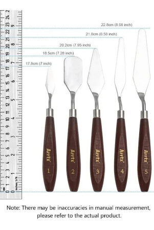 eclet-palette-painting-knives-set-of-5-various-sizes-shapes-stainless-steel-scraper-spatula-with-polished-brown-handle-for-artist-canvas-oil-paint-mixing-coloura