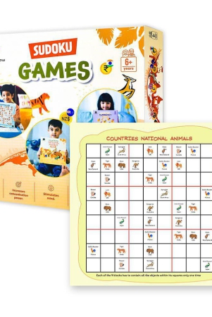 ilearnngrow-national-animal-sudoku-i-puzzle-board-game-for-kids-to-improve-thinking-ability-and-concentration-for-age-5-12-years-multicolor