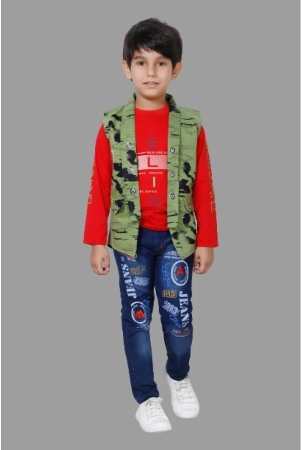 dkgf-fashion-green-cotton-blend-boys-shirt-jeans-pack-of-1-none