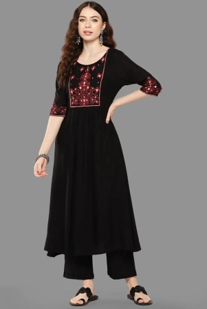 janasya-rayon-embroidered-a-line-womens-kurti-black-pack-of-1-none