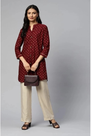 highlight-fashion-export-maroon-rayon-womens-straight-kurti-pack-of-1-none