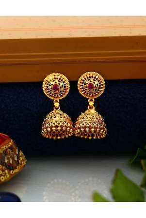 vivastri-golden-jhumki-earrings-pack-of-1-golden