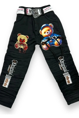 kids-black-teddy-printed-cotton-jeans-none