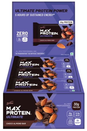 Ritebite Max Protein Ultimate Bars 1200g - Pack Of 12 (100g X 12) (Flavour - CHOCO ALMOND, Size - 100 g) by Total Sporting And Fitness Solutions Pvt Ltd