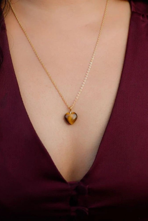 Tiger Eye Stone Pendant with Chain Golden Chain