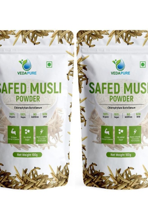 vedapure-safed-musli-powder-supports-muscle-mass-bones-joints-boosts-energyvigor-vitality-100gm-pack-of-2