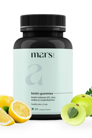 Mars by GHC Biotin Hair Gummies for Men | Stronger, Shinier Hair & Nails| Reduces Hair Fall (30 No)