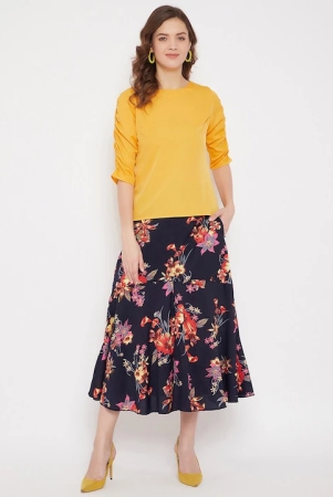 Women Yellow & Navy Blue Top with Skirt