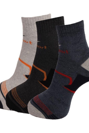 Dollar Socks Cotton Casual Ankle Length Socks Pack of 3 - Multi