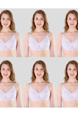 tcg-white-cotton-blend-non-padded-womens-everyday-bra-pack-of-6-none