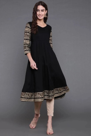 antaran-rayon-printed-flared-womens-kurti-black-pack-of-1-none