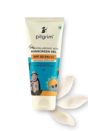 pilgrim-1-hyaluronic-acid-sunscreen-gel-sunscreen-spf-50-for-men-and-women-with-korean-white-lotus-broad-spectrum-non-greasy-no-white-cast-prevents-tanning-all-skin-types-50-gm