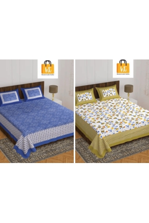 Bedsheet  Adda -100% Pure Cotton Jaipuri Printed Double Bedsheet-