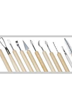 wooden-handle-wax-pottery-clay-sculpting-sculpt-smoothing-wax-carving-pottery-ceramic-tools-polymer-ceramic-clay-tool-set-11-pieces