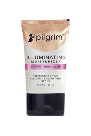 pilgrim-illuminating-moisturizer-for-face-for-instant-rosy-glow-spf-15-non-greasy-highlighter-with-pink-pearl-finish-enriched-with-australian-kakadu-plum-all-skin-types-30ml