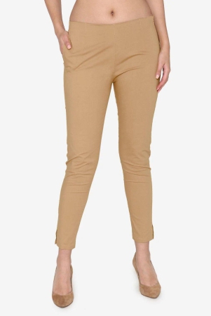 Women's Cotton Formal Trousers - Beige Beige 4XL