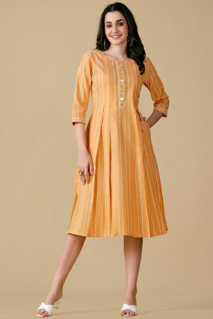 glomee-yellow-cotton-womens-a-line-dress-pack-of-1-none