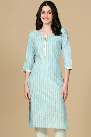 glomee-light-blue-cotton-blend-womens-straight-kurti-pack-of-1-none