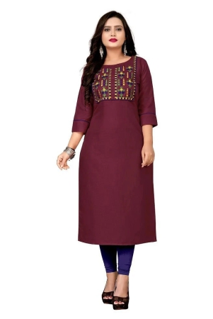 lerkiza-maroon-cotton-womens-straight-kurti-pack-of-1-xxl