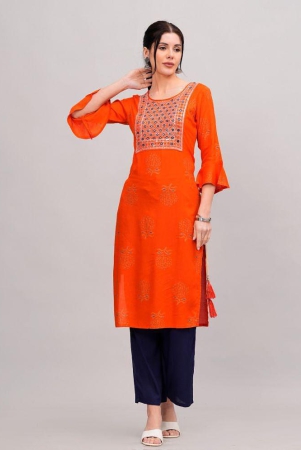 mauka-rayon-embroidered-kurti-with-palazzo-womens-stitched-salwar-suit-orange-pack-of-1-none