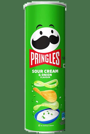 Pringles Potato Chips - Sour Cream & Onion Flavour, Crunchy & Crispy, 107 G Can