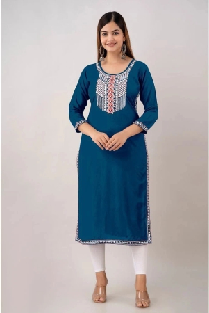 kapadia-teal-rayon-womens-straight-kurti-pack-of-1-none