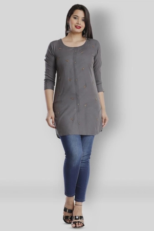 highlight-fashion-export-dark-grey-viscose-womens-straight-kurti-pack-of-1-s