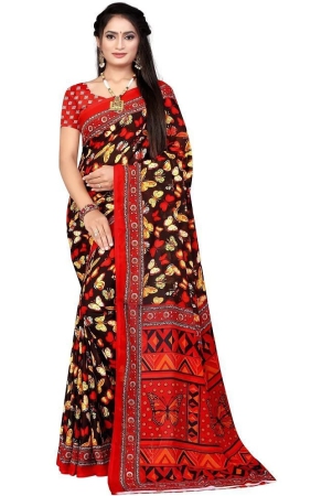 leelavati-red-crepe-saree-with-blouse-piece-pack-of-1-red