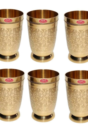 a-h-enterprises-brass-glasses-set-250-ml-pack-of-6-