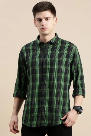 showoff-cotton-blend-regular-fit-checks-full-sleeves-mens-casual-shirt-black-pack-of-1-none