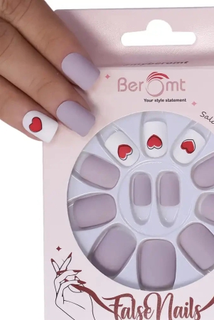 heart-printed-nails-nail-kit-included-matte-gray