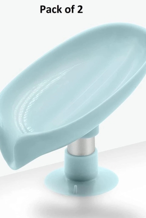 soap-holder-leaf-shape-self-draining-soap-holder-with-suction-cuppack-of-2