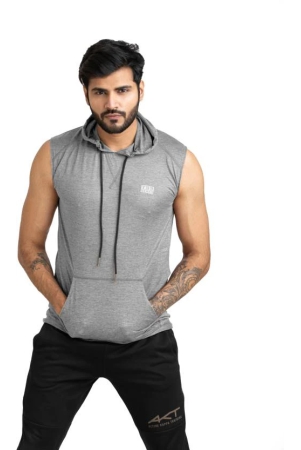 men-solid-hooded-neck-polyester-grey-t-shirt