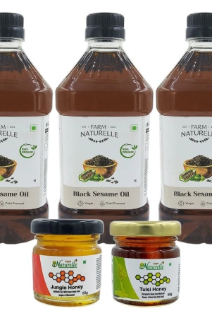 farm-naturelle-the-finest-cold-pressed-virgin-organic-sesame-oil-from-black-sesame-seeds1ltr-pack-of-3-with-free-raw-honey